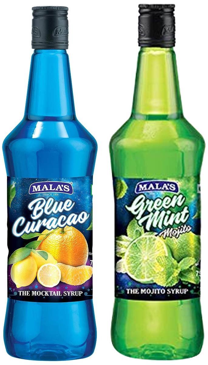 uk81DR52n09L-1.jpg Mala's Fruit Mocktail Syrup, Blue Curacao Mocktail, 750ml & Fruit Mocktail Syrup Green Mint 750ml, 1 count - Fast UK Delivery - Image 1