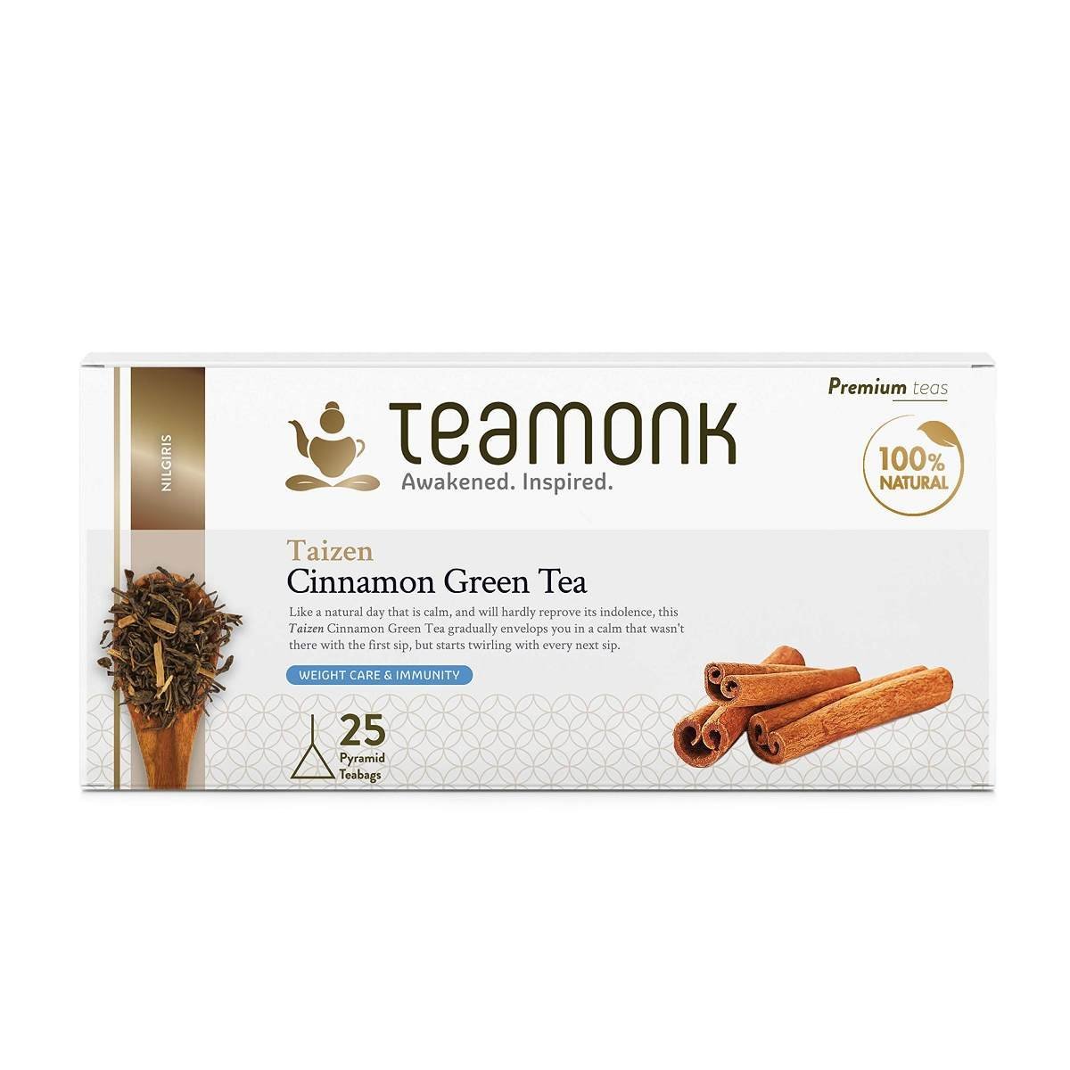 uk81E2xJsKoYL-1.jpg Teamonk Nilgiri Taizen Cinnamon Green Tea (25 Teabags) - Fast Shipping to USA & Canada - Image 1