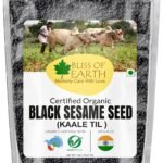 Bliss of Earth 1kg unhulled Black Sesame Seeds, Kaale Til, Fresh & Organic Fully Fiber Rich Great for Cooking & Baking - Fast UK Delivery