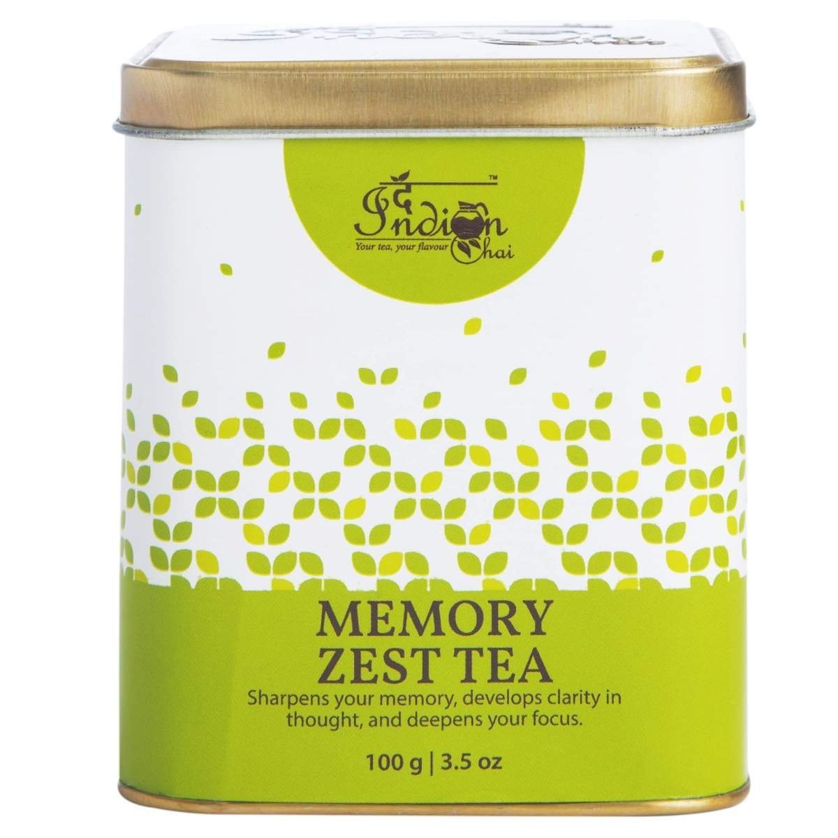 uk81FVMX8D8JS-1.jpg The Indian Chai - Memory Zest Tea 100g with Brahmi, Ashwagandha, Ginseng, Red Clover etc for Memory, Focus, Clarity, Herbal Tea with Super Brain Herbs - Fast UK Delivery - Image 1