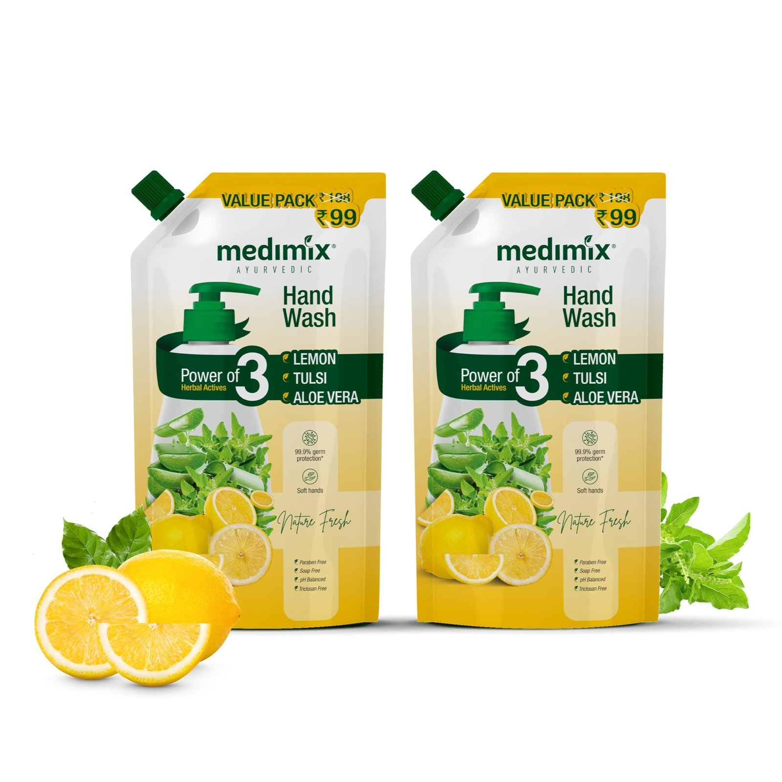 uk81GnS5HvqXL-1.jpg Medimix Ayurvedic Nature Fresh Hand Wash with Lemon, Tulsi, & Aloe Vera 675ml (Combo Pack Of 2) - Fast UK Delivery - Image 1