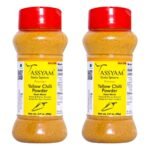 Tassyam Premium Yellow Chilli 160g (2X 80g) Dispenser | No Colours, All Natural - Fast UK Delivery