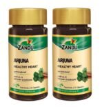 Zandu Arjuna Capsules - Helps to Maintain a Healthy Heart while Helping Keep Diabetes & Cholesterol Under Check, also Promotes Good Urinary Health - (Pack of 60 Veg capsules x 2) - Fast UK Delivery