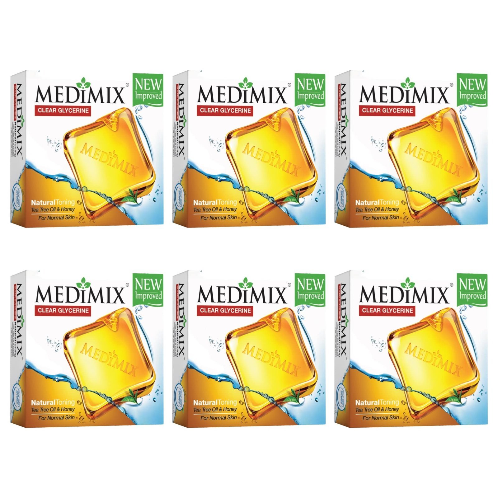 uk81Iw8JWbjML-1.jpg MEDIMIX Clear Glycerine - Natural Toning Soap - 100g | Pack of 6 | To maintain Healthy Skin Tone | - Fast UK Delivery - Image 1