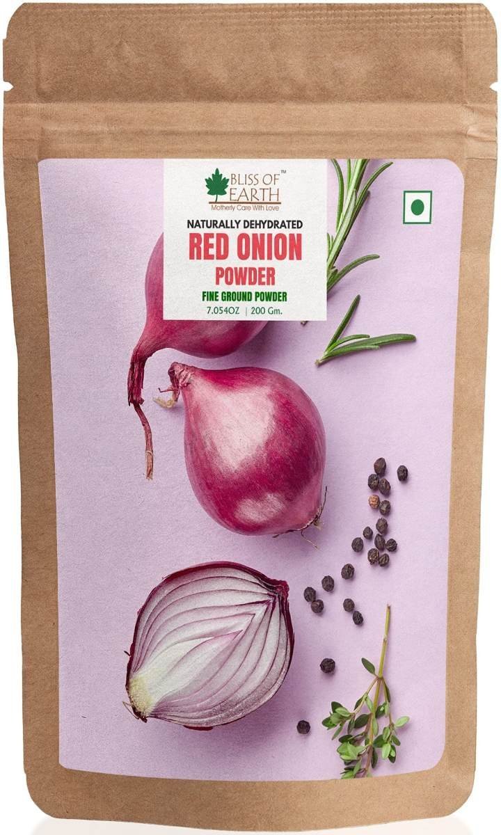uk81JQ6wschuL-1.jpg Bliss Of Earth 200gm Natural Red Onion Powder, Dehydrated, Good For Cooking & Hair Growth - Fast UK Delivery - Image 1