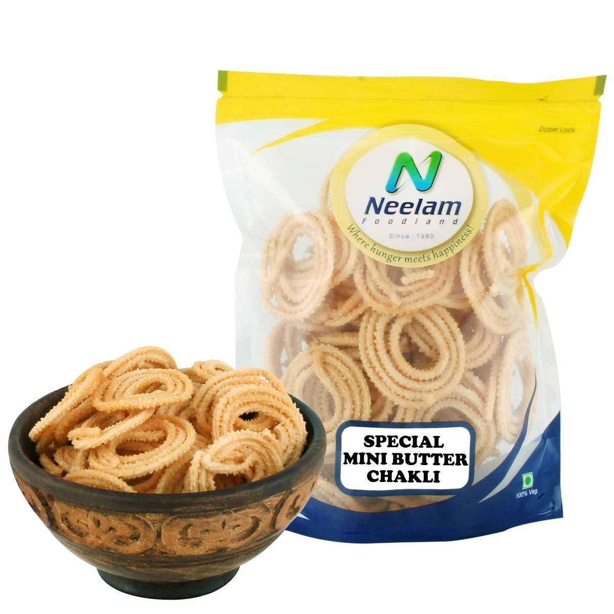 uk81JckDmRmL-1.jpg Neelam Foodland Mini Butter-Chakli, 200g - Fast UK Delivery - Image 1