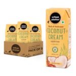 Urban Platter Unsweetened Coconut Cream, 250ml [Pack of 3, 23% Fat, Additive-Free, Made in India, 100% Pure & Thick, Clean Label] - Fast UK Delivery