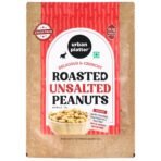 Urban Platter Roasted Unsalted Peanuts, 1Kg [Grade A Peanuts, Groundnut, Singdana, Skin Removed, Vacuum Packed, Fresh, Product of Bharuch] - Fast UK Delivery