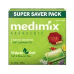 Medimix Ayurvedic Natural Glycerine Bathing Soap With Lakshadi Oil For Soft, Supple & Moisturised Skin 125g (Combo Pack of 3) | Natural | Herbal | Paraben-free & Sulphate-free | 100% Vegan - Fast UK Delivery