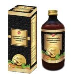 Thrissur Thaikat Mooss S N A Saaraswataarishtam with GOLD - 450ml (To promote intelligence/memory) - Fast UK Delivery