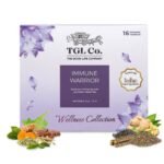 TGL Co. The Good Life Company Immune Warrior Immunity Booster Green Tea 16 Tea Bag Ayurvedic Herbal Tea With Green Tea, Amla, Tulsi, Giloy, Cinnamon, Ginger, Peppermint, Fennel Seeds - 80 Gram - Fast UK Delivery
