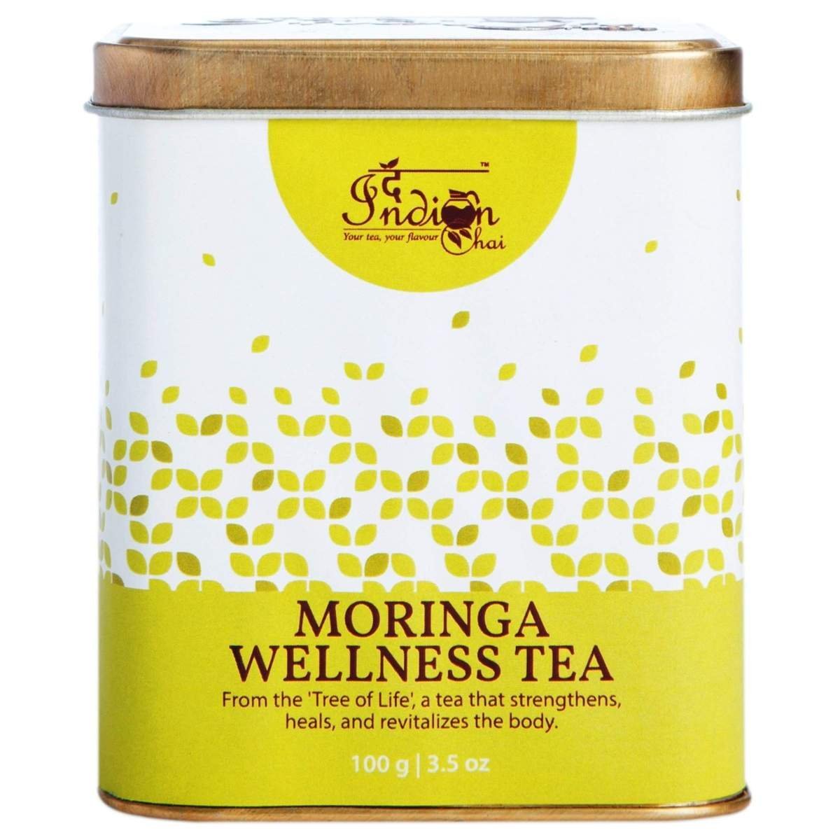 uk81Ne87jMfoL-1.jpg The Indian Chai - Moringa Wellness Tea 100 grams with Amla, Tulsi, Peppermint, Ginger etc for Detox, Boosts Energy, Helps Remove Toxins and Supports Weight Loss - Fast UK Delivery - Image 1