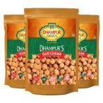 Dhampurgreen Gur Chana, 450 grams (150 gramsX3) | Chickpeas Sweets Snacks With Jaggery | Roasted Chickpeas - Fast UK Delivery