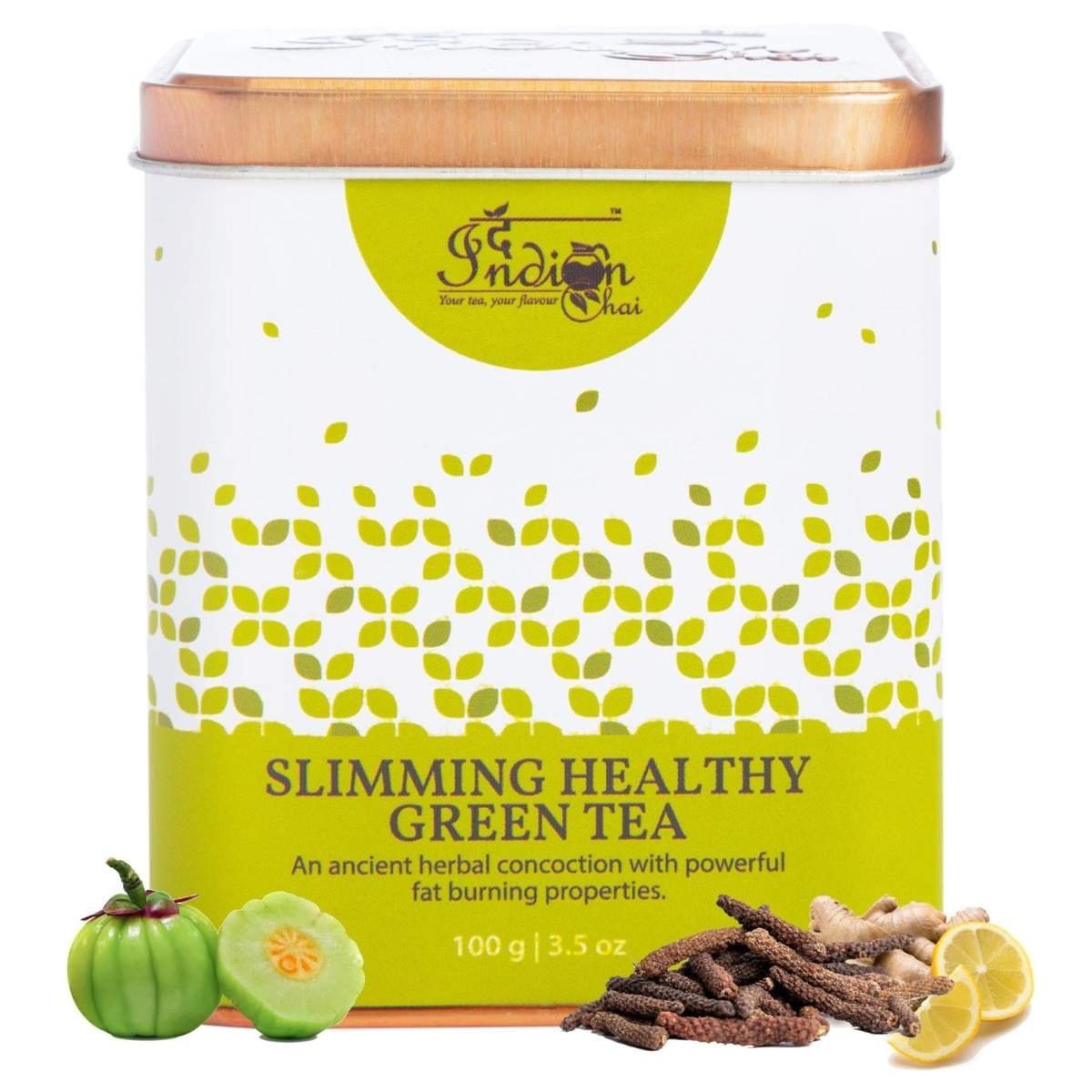 uk81OL8in6ABL-1.jpg The Indian Chai - Slimming Healthy Green Tea||Boosts Metabolism, Digestion & Detox||Slim Tea For Weight Loss - Loose, 100 Gram - Fast UK Delivery - Image 1