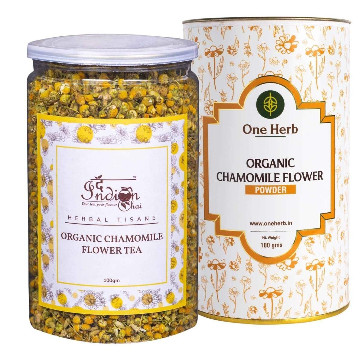 uk81Q1PAHynTL-1.jpg The Indian Chai - Combo, Healthy Sleep Tea with Organic Chamomile Tea 100g and Valerian Root 100g, for Good Sleep, Stress and Anxiety, Herbal Tea - Fast UK Delivery - Image 1