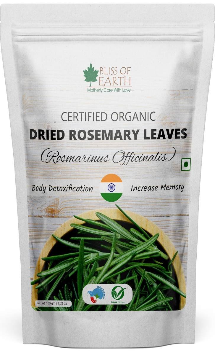 uk81QM53UfkL-1.jpg Bliss of Earth Dried Rosemary Leaves Certified Organic Rosmarinus Officinalis Great for Tea, Cooking, Hair & Memory 100GM - Fast UK Delivery - Image 1