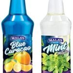 Mala's Fruit Mocktail Syrup, Blue Curacao Mocktail, 750ml & Fruit Mocktail Syrup Transparent Mint Mojito 750ml, 1 count - Fast UK Delivery
