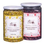 The Indian Chai - Combo, Chamomile Tea and Hibiscus Tea, Organic, 100 grams Each, Helps with Digestion, Immunity, Skin & Heart Health, Caffeine Free - Fast UK Delivery