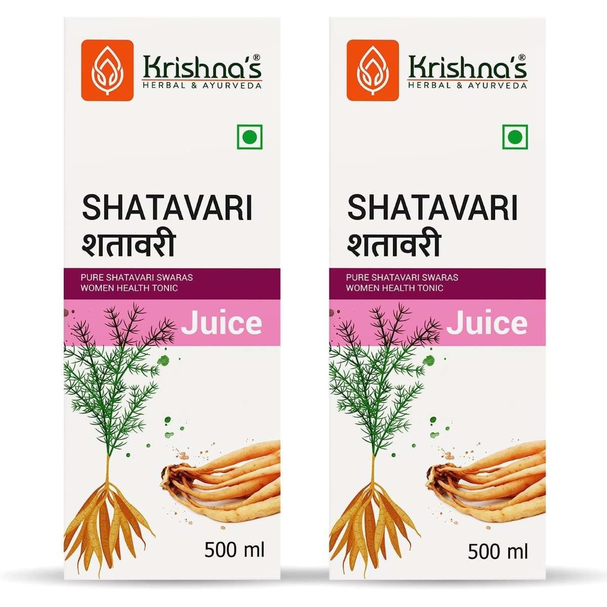 uk81TIyp9914L-1.jpg KRISHNA'S HERBAL & AYURVEDA Shatavari Juice 500 Ml (Pack Of 2) | Helps In Strength And Lactation In Women | Rejuvenative For Vata And Pitta - Fast UK Delivery - Image 1
