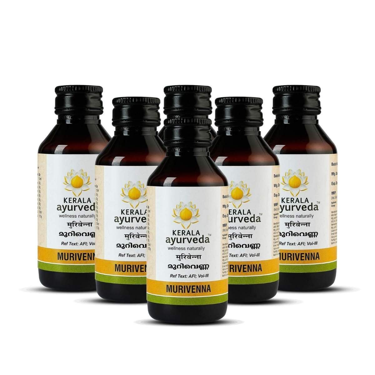 uk81UhsWgIxoL-1.jpg Kerala Ayurveda Murivenna Thailam for Burns, Cuts & Sprains - 100 ml | Ayurvedic Oil for Joint Pain and Swelling | First Aid Box Oil for Pain Relief & Wound Healing | Infused with Aloevera (Pack of 6) - Fast UK Delivery - Image 1