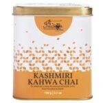 The Indian Chai - Kashmiri Kahwa Chai 100g with Darjeeling Green Tea, Almond, Cardamom, Clove, Cinnamon, Ginger, Rose Petal & Saffron for Digestion and Metabolism, Supports Weight Loss - Fast UK Delivery