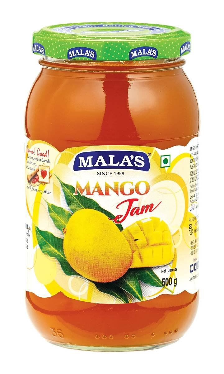 uk81V9wt712BL-1.jpg Mala's Mango Jam Glass Jar, 500 gram - Fast UK Delivery - Image 1