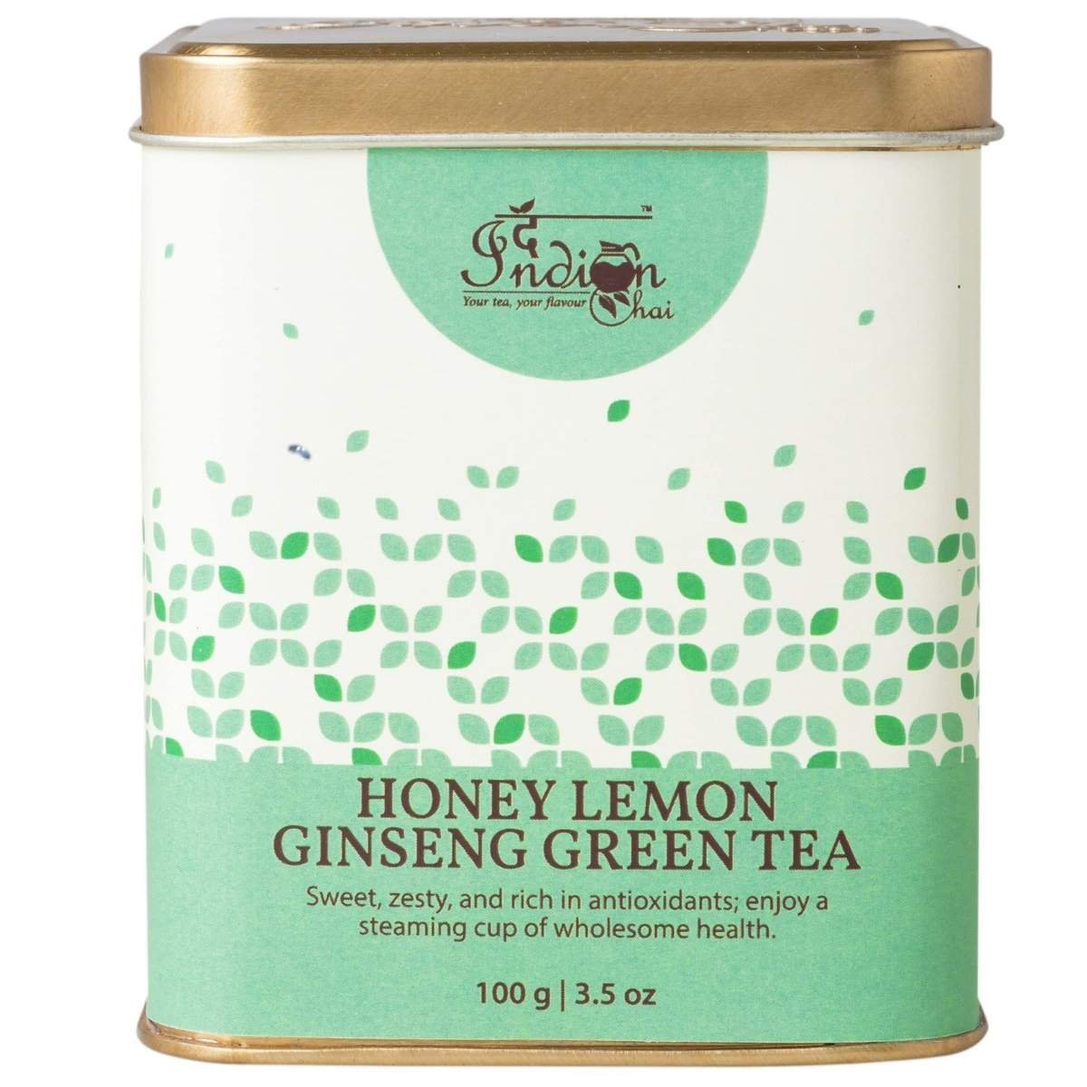 uk81VArMDBzhS-1.jpg The Indian Chai - Honey Lemon Ginseng Green Tea 100g | Natural, Energizing, and Refreshing Blend for Immune Support, Focus, and Well-being | Experience the Revitalizing Power of Nature - Fast UK Delivery - Image 1