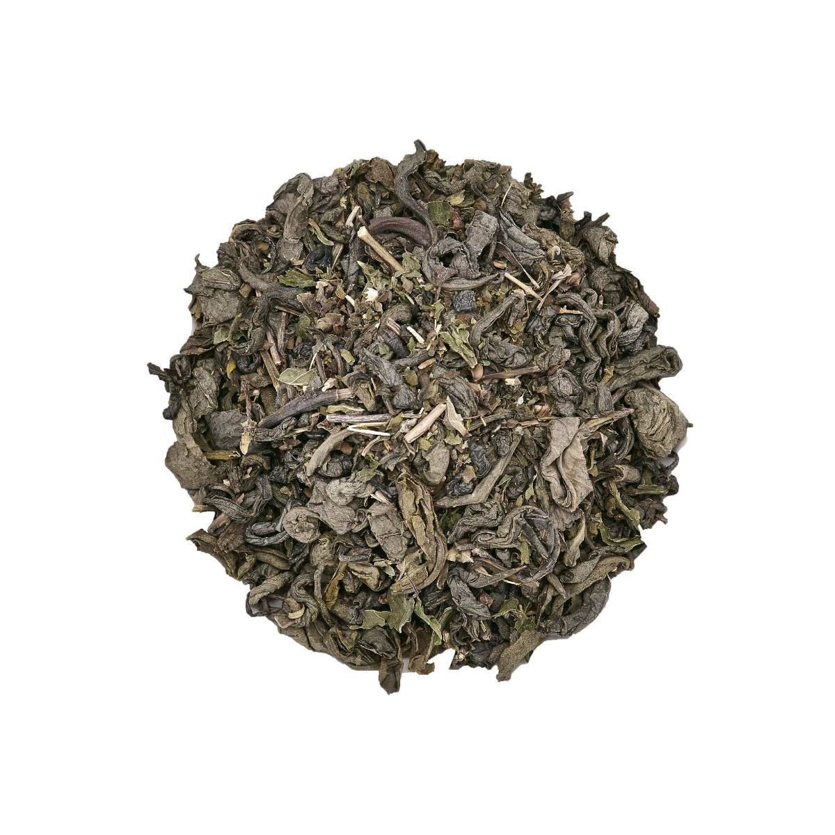 uk81W6AEGULEL-1.jpg Dancing Leaf Tulsi Mint Tranquility | Green Tea, Tulsi leaves & Mint leaves | Green Tea Blend | Loose Leaf Pouch (50gms) - Fast Shipping to USA & Canada - Image 1
