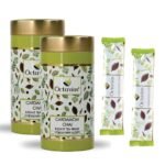 Octavius | Cardamom Chai Premix Tea - 10 Pouches (Pack Of 2) | Elaichi Chai | Gift Tin Pack | Premix Tea Powder | Instant Tea | Tea Premix | 1 Minute Tea - (15Gm X 20 Sachets, Chai Tea) - Fast UK Delivery