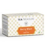 Tea Treasure A Blend of Berries Blast Fruit Pyramid Tea Bags with Natural Herbs, Blueberry, 25 Count - Fast UK Delivery