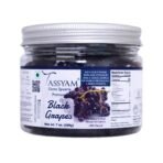 Tassyam Exotic Dehydrated Black Grapes 200g Jar | Seedless Ultra Rare Kishmish - Fast UK Delivery
