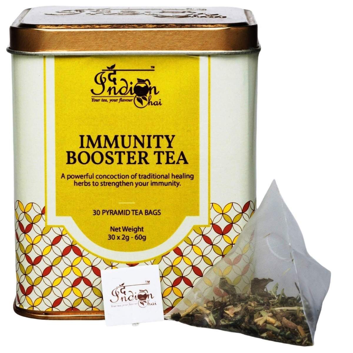 uk81YIb8JyyeL-1.jpg The Indian Chai - Immunity Booster Tea 30 Pyramid Tea Bags for Best Defence Against Cold, Cough & Stress, Great for Families, Mothers and Kids - Fast UK Delivery - Image 1