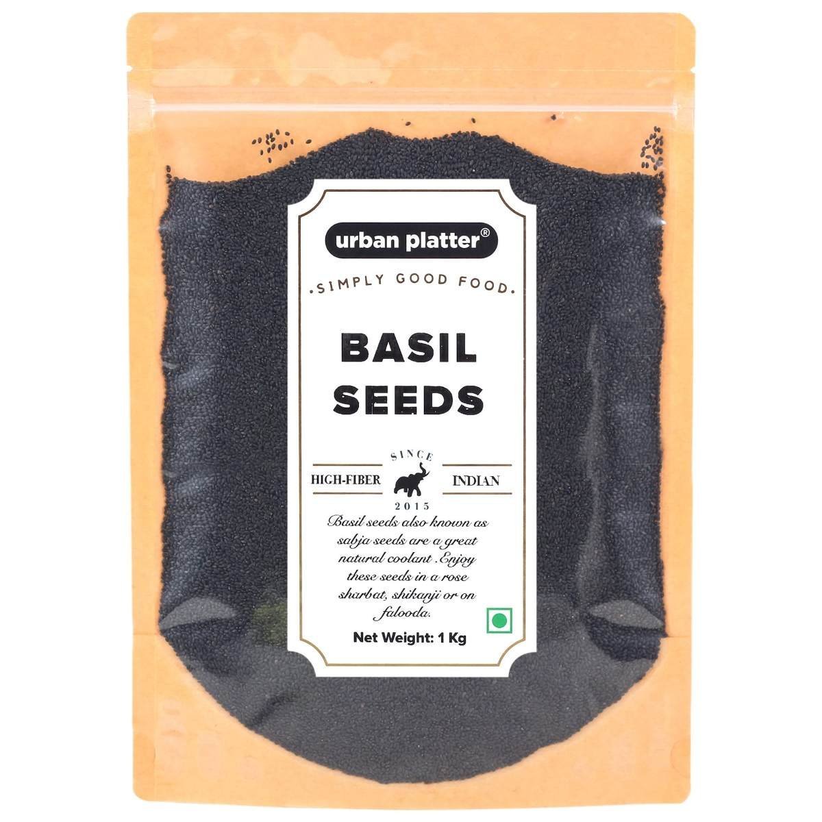 uk81ZMZLaFG6L-1.jpg Urban Platter Basil Seeds (Sabja), 1Kg - Fast UK Delivery - Image 1