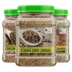 Bliss of Earth Combo Of Certified Organic Coriander Seeds(250gm), Cumin Seeds (400gm) And Carom Seeds (400gm) Pack Of 3 - Fast UK Delivery