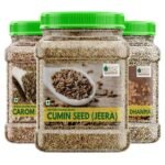 Bliss of Earth Combo Of Certified Organic Coriander Seeds(250gm), Cumin Seeds (400gm) And Carom Seeds (400gm) Pack Of 3 - Fast UK Delivery