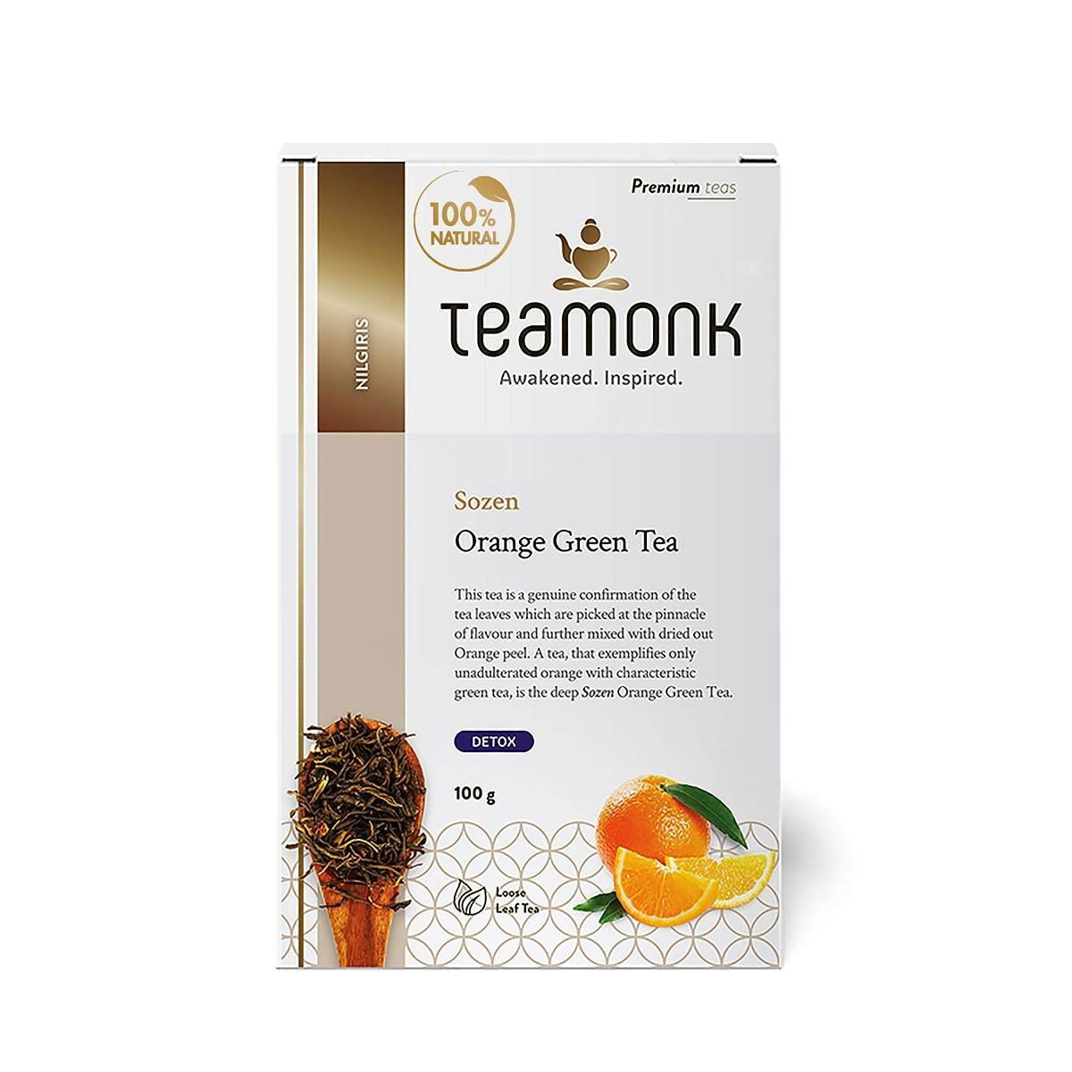 uk81cOZ6BgeDL-1.jpg Teamonk Sozen High Mountain Orange Fruit Green Tea Leaves (50 Cups) - 100 g. rich in Vitamin C, helps detox and High in Antioxidant - Fast Shipping to USA & Canada - Image 1