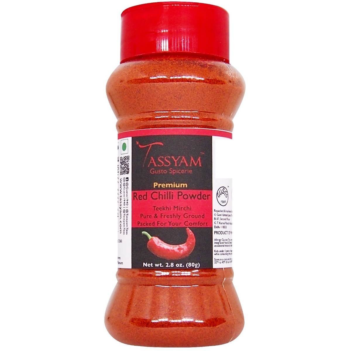 uk81cPJGMSCaL-1.jpg Tassyam Red Chilli Powder 80g | Dispenser Bottle - Fast UK Delivery - Image 1
