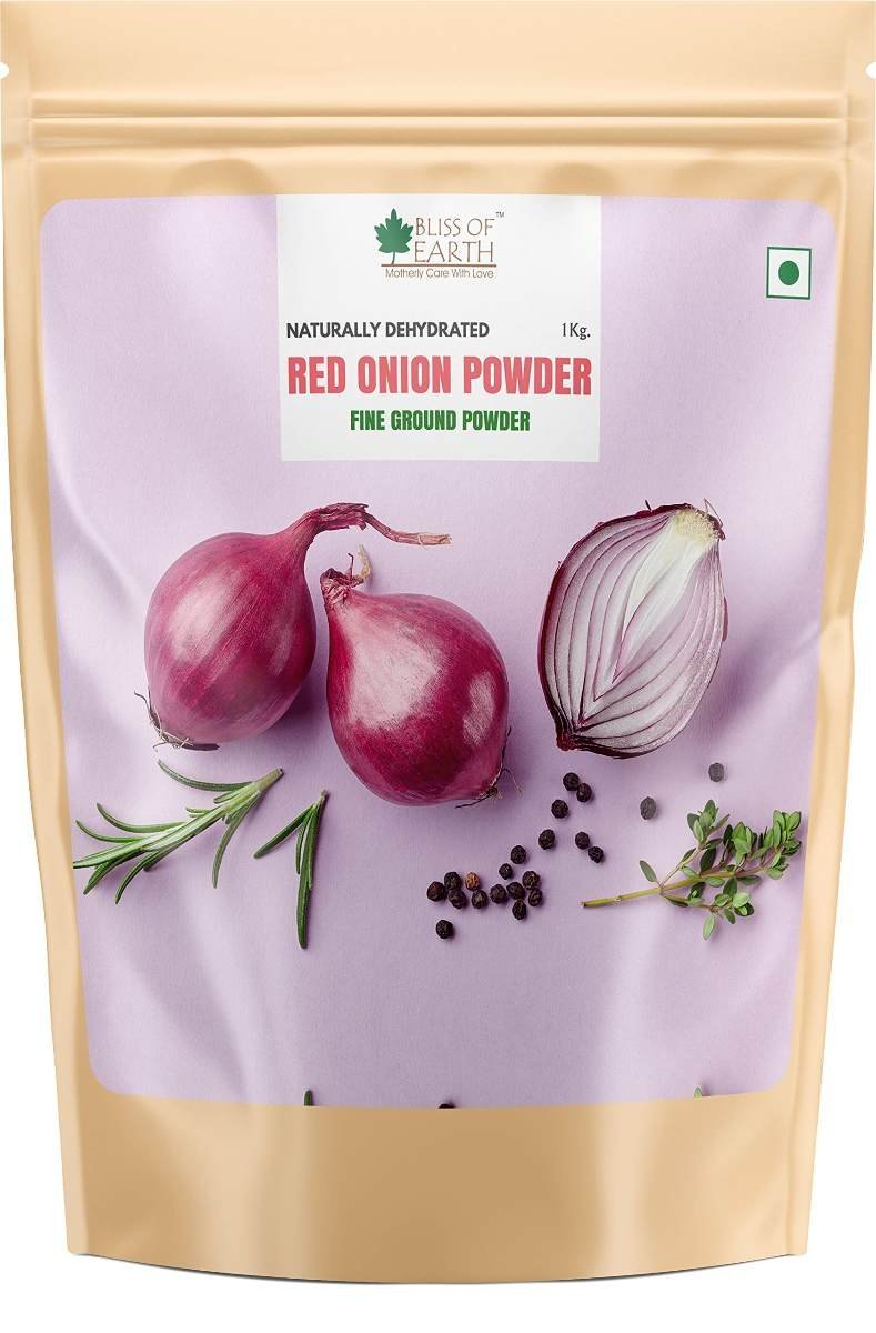 uk81cgahRc3L-1.jpg Bliss Of Earth 1 Kg Natural Red Onion Powder, Dehydrated, Good For Cooking & Hair Growth - Fast UK Delivery - Image 1