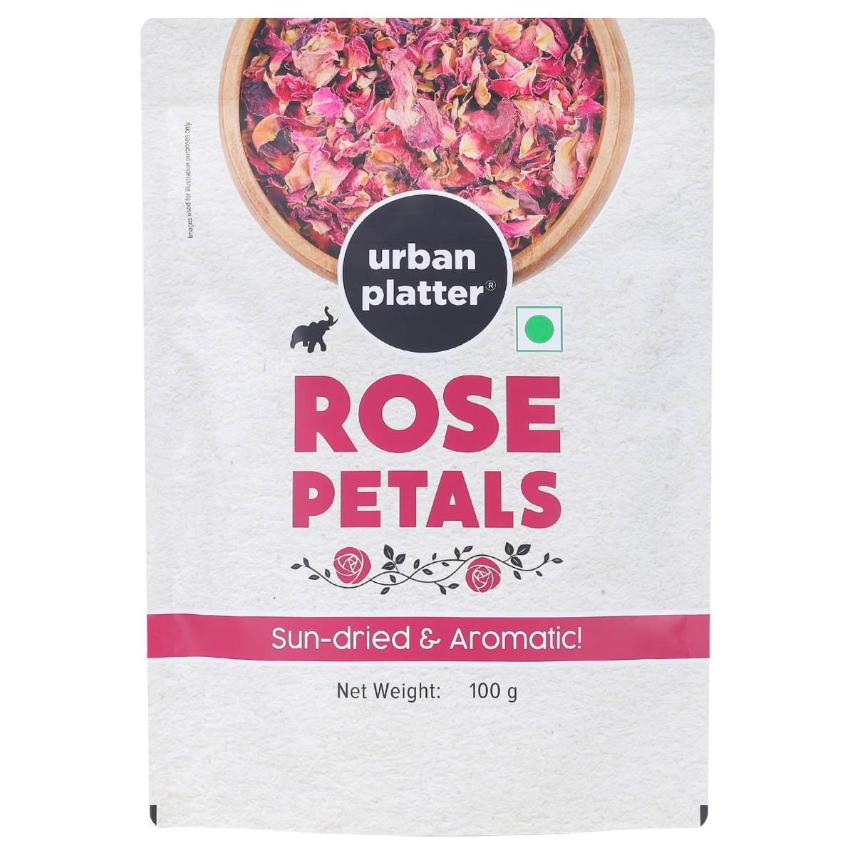 uk81dxq9ElIbL-1.jpg Urban Platter Sun Dried Rose Petals, 100g (100% Edible, Sun-Dried | Gulab Patti | Dried Rose Petals | Use in Tea, Baking, Making Rose Water, Crafting) - Fast UK Delivery - Image 1