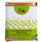 The Indian Chai - Licorice Mulethi Zing Ayurvedic Tea 100g with Spearmint for Immunity, Sore Throat and Stress - Fast UK Delivery