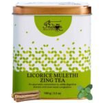 The Indian Chai - Licorice Mulethi Zing Ayurvedic Tea 100g with Spearmint for Immunity, Sore Throat and Stress - Fast UK Delivery