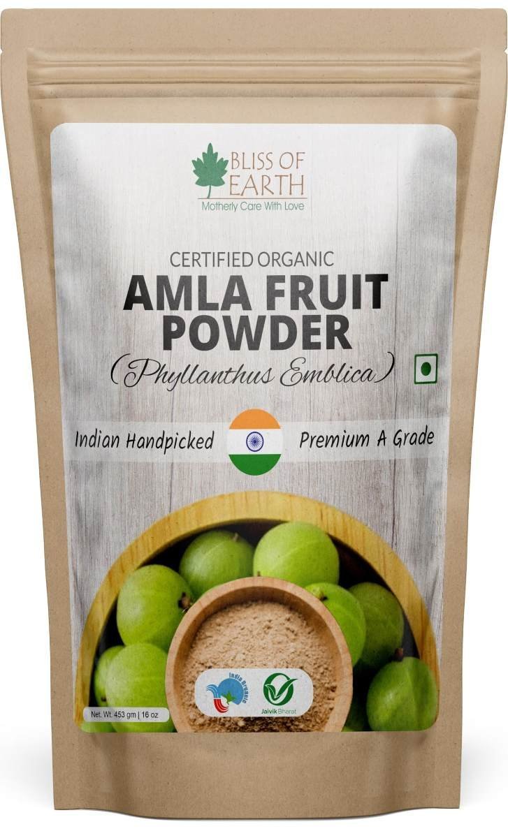 uk81fYvpKJFL-1.jpg BLISS OF EARTH Fresh Amla Powder 453Gm Organic For Eating Drinking & Hair Growth, Immunity Booster - Fast UK Delivery - Image 1