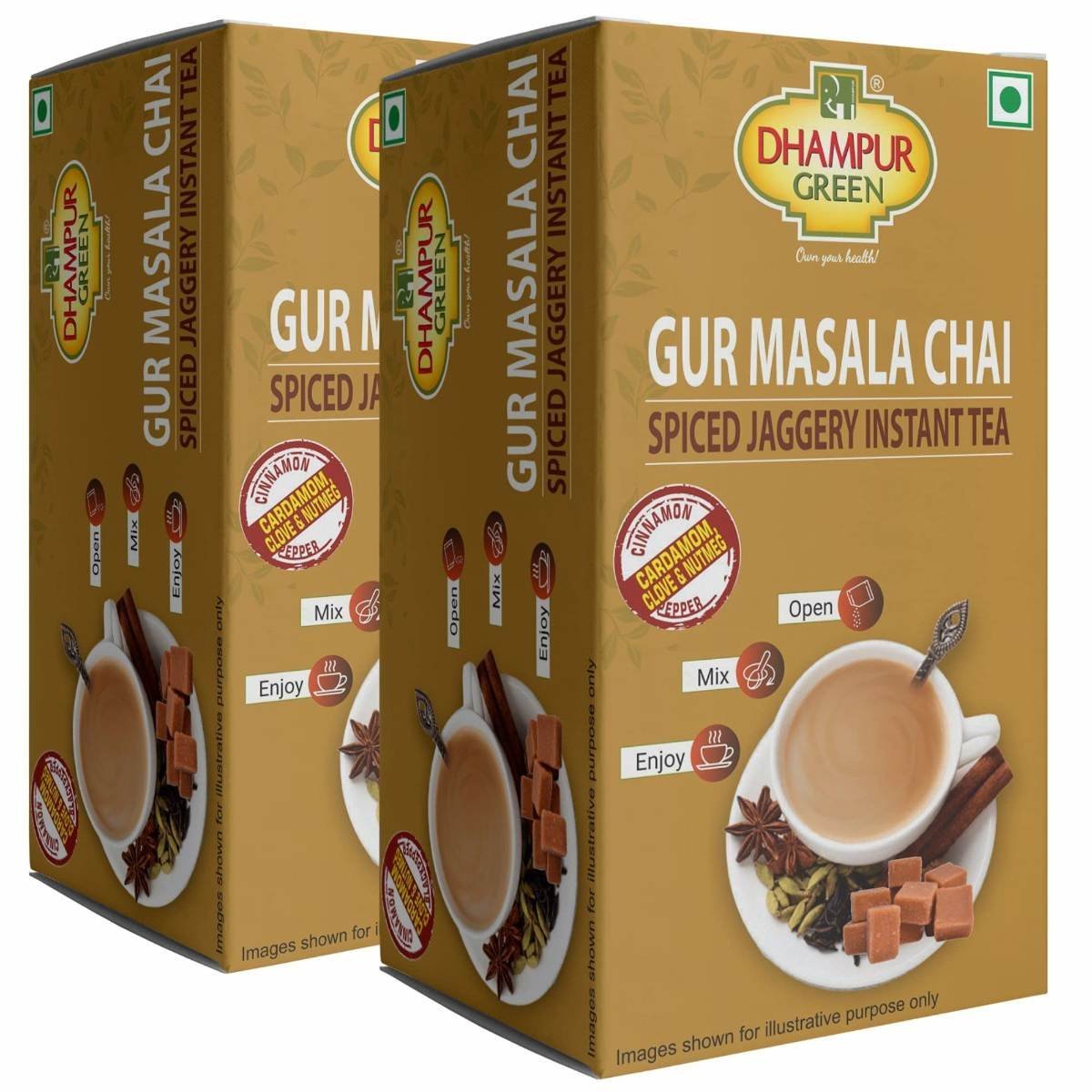 uk81h1sg6JEiL-1.jpg Dhampure Speciality Instant Gur Masala Chai, 280G (140Gx2) | Spiced Jaggery Tea | Premix Spice Tea | Instant Tea | Ready To Use Chai | Single-Serve Tea Drink - Fast UK Delivery - Image 1