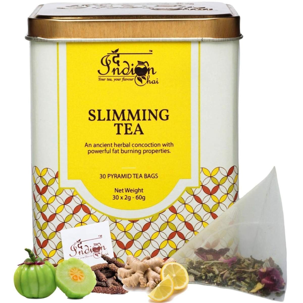 uk81hT8h5zroL-1.jpg The Indian Chai - Slimming Tea 30 Pyramid Tea Bags - Rejuvenating Herbal Blend for Metabolism Boost, Digestive Support & Detoxification - Embrace Wellness with Natural Ingredients - Fast UK Delivery - Image 1