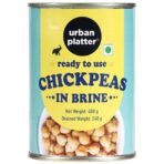 Urban Platter Chickpeas in Brine, 400g (Ready to Use Kabuli Chana, Canned Chhole, Drained Weight 240g) - Fast UK Delivery
