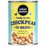 Urban Platter Chickpeas in Brine, 400g (Ready to Use Kabuli Chana, Canned Chhole, Drained Weight 240g) - Fast UK Delivery