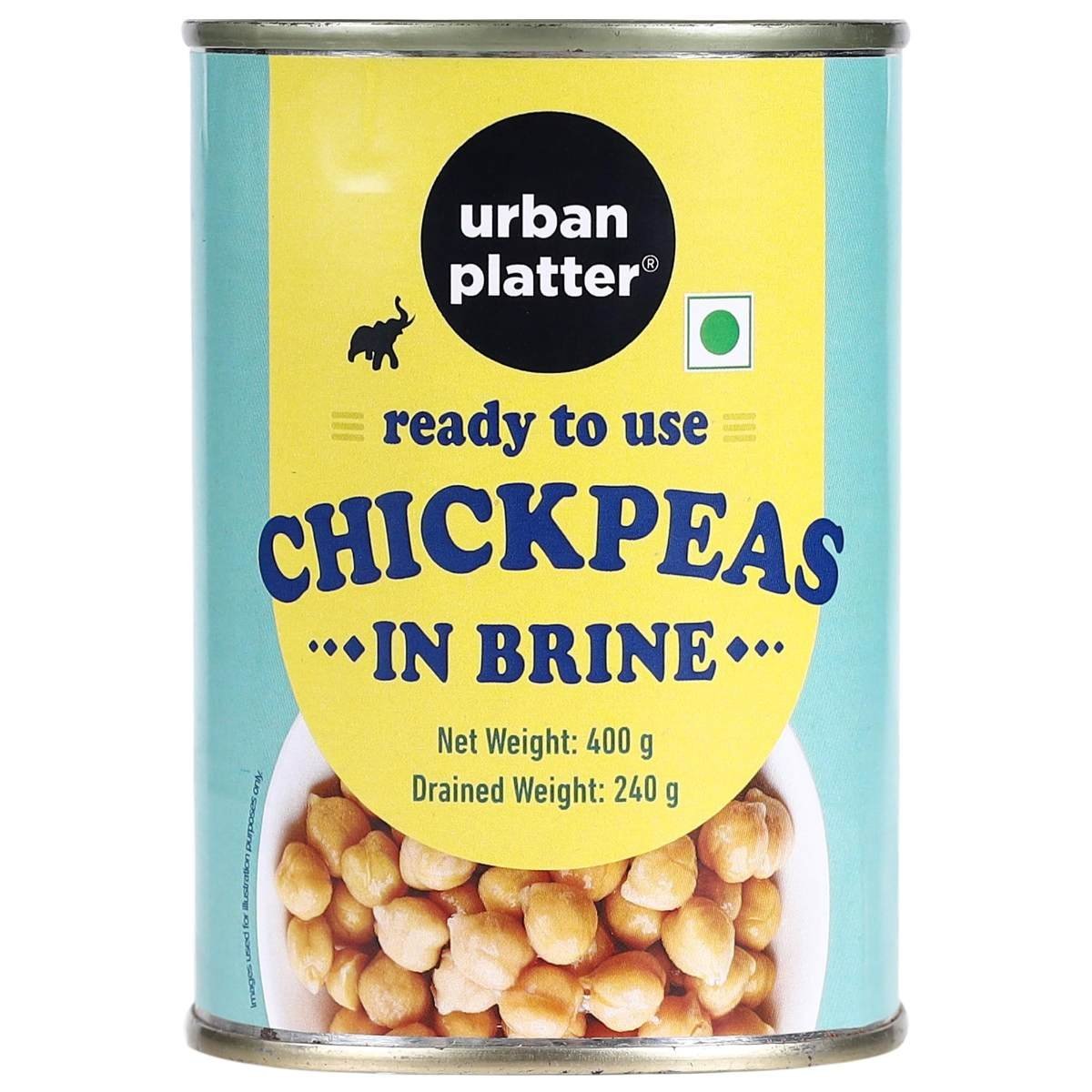 uk81hcj9VEyuL-1.jpg Urban Platter Chickpeas in Brine, 400g (Ready to Use Kabuli Chana, Canned Chhole, Drained Weight 240g) - Fast UK Delivery - Image 1