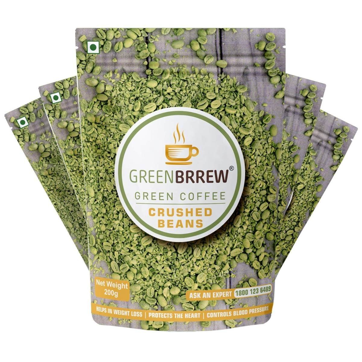 uk81j0bUDrUSL-1.jpg Greenbrrew Organic Unroasted Green Coffee Crushed Beans for Weight Loss (Pack Of 5, 5 X 200G) - Fast Shipping to USA & Canada - Image 1