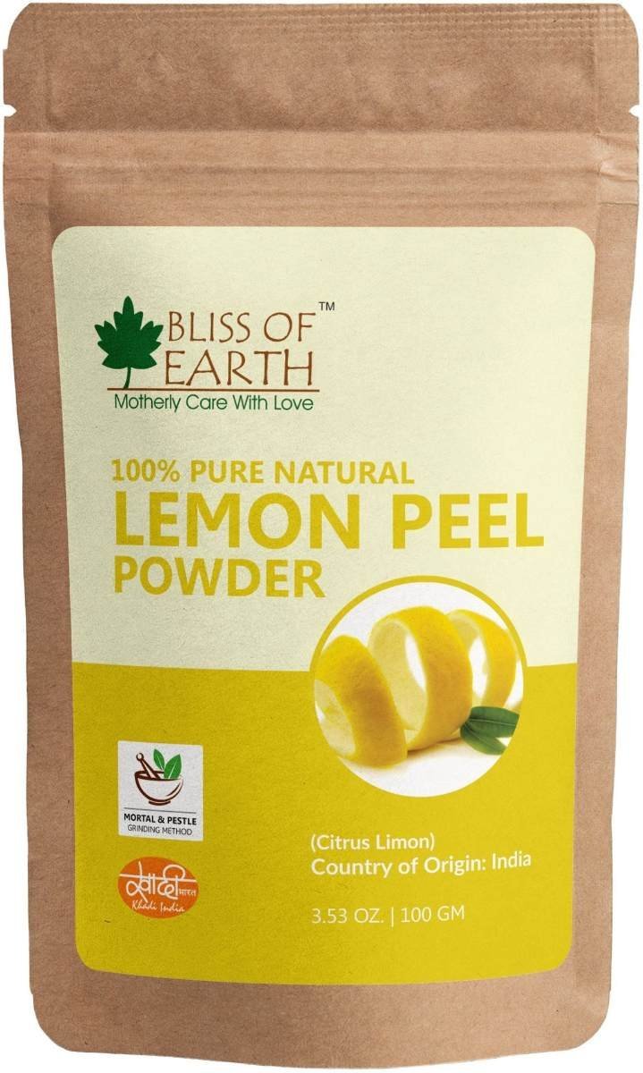 uk81kuZExVUbL-1.jpg Bliss of Earth 100% Pure Lemon Peel Powder For Skin Whitening, Acne & Face Lightening (100gm) - Image 1