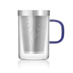 Dancing Leaf Grande Transparent Tea Mug with Heat Resistant Stainless Steel Infuser & Lid, Perfect Tea Cup for Office and Home Uses Suitable for Teabags, Loose Leaf & Fine Leaf Tea (500ml) - Fast Shipping to USA & Canada